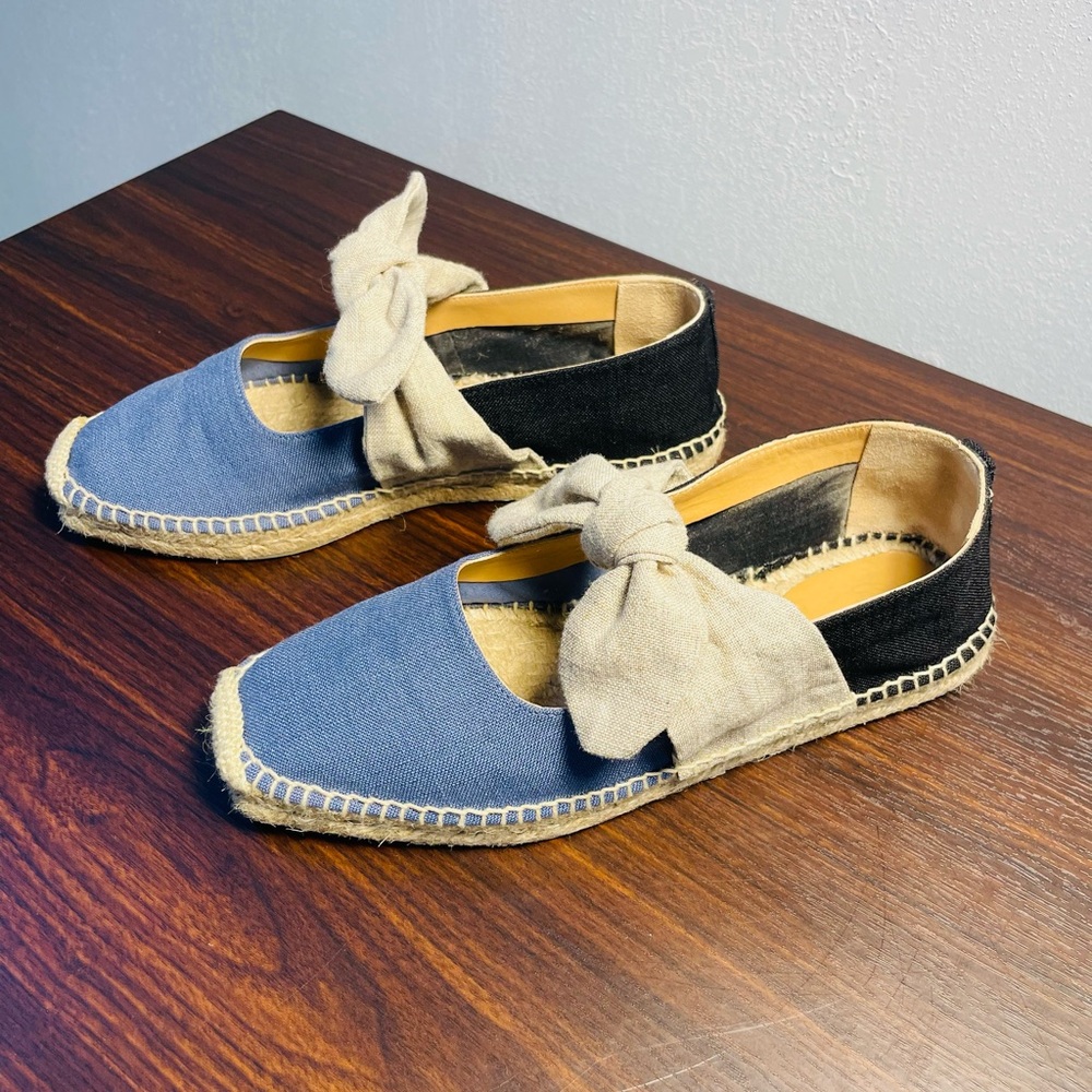 🦋SUNDANCE Parker Shoe in Indigo & Natural Espadrilles Size: 39